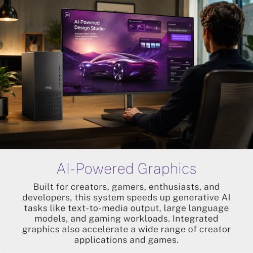 Image of Dell Tower Plus EBT2250 Desktop Ai Computer - Series 2 Intel Core Ultra 7 265 20-Core Processor up to 5.3 GHz, 64GB DDR5 RAM, 512GB NVMe SSD, Intel (R) Graphics, Windows 11 Pro, Graphite