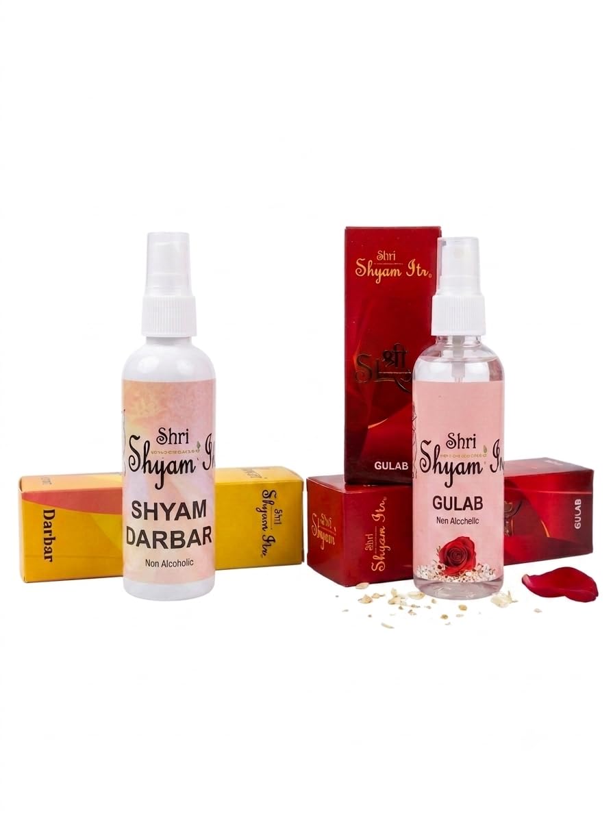 Shyam Darbar and Gulab Non Alcoholic Spray Combo Khatu Shyam Baba Sacred Fragrance | Alcohol-Free Attar Spray | Rose Sandalwood | 100ml Each Pack of 2-image-45