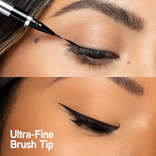 Physicians Formula Eye Booster Super Slim Liquid Eyeliner, Waterproof Precision with a Lash-Boosting Complex, Natural Finish, & Sensitive Skin Approved, Cruelty-Free & Vegan -Ultra Black - Image 4