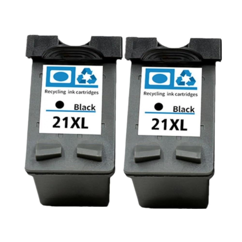 Cartucho de Tinta 21 22 XL Compatible con 21XL 22XL Deskjet F2180(2Pcs Black)