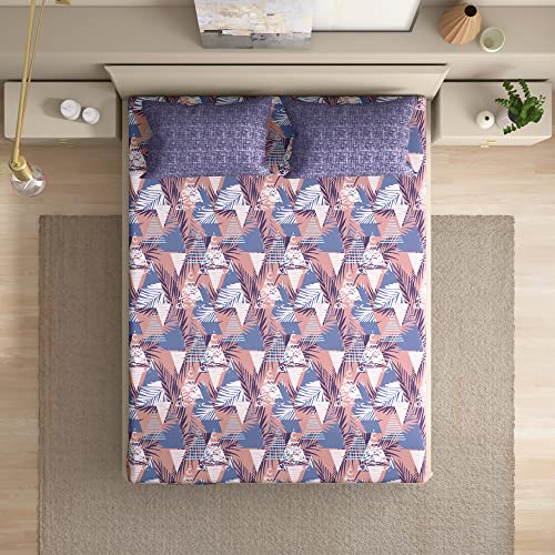 Image of Wakefit Wakefit 200 TC 100% Cotton Premium Queen Size Bedsheet (100x90 Inches) / (2.54m*2.29m) with 2 Pillow Covers Free, Mambo