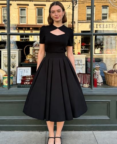 Image of Belle Poque Women's Hollowed-Out Tops 1950s Retro Vintage Short Sleeve Cotton Blouse