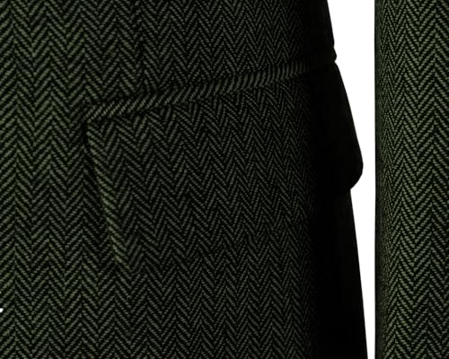 Men's Suit Jacket Classic Herringbone Tweed Blazer Regular Fit Two Buttons Business Coat4