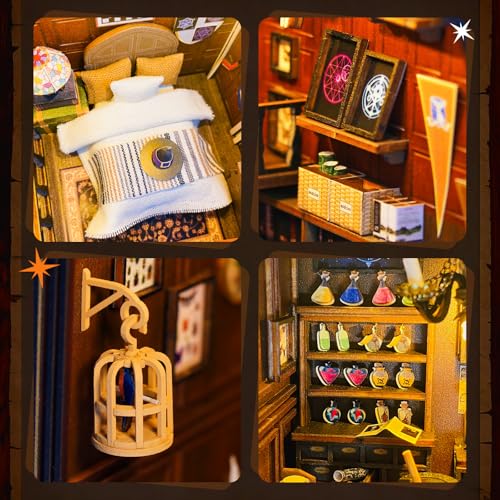 Lycidae DIY Magical World Book Nook Kit - DIY Miniature House mit Licht – Ansicht 4