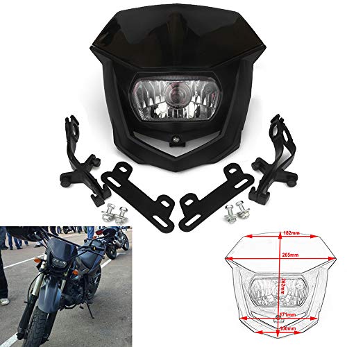 Phare de moto universel Street Fighter pour moto CRF YZF KXF KLX RMZ DRZ KX RM YZ SX EXC XC Pit Dirt Bike, noir Cover