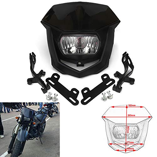 Street Fighter Headlight Motorcycle Headlight Supermoto Universal Headlights Head Light For Kawasaki Honda Yamaha Suzuki CRF YZF KXF KLX RMZ DRZ KX RM YZ SX EXC XC Pit Dirt Bike Black