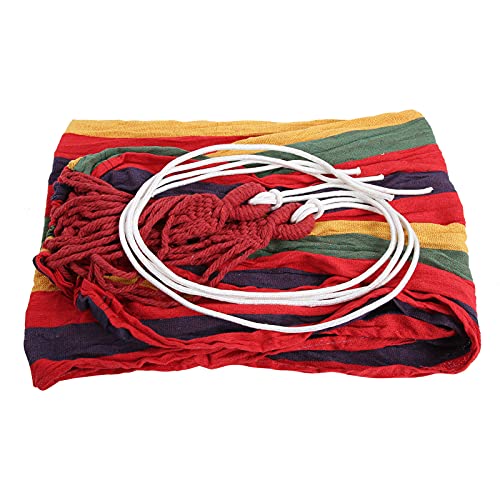 01 Camping Hammock, Durability Single Double Hammock for Traveling Hiking(Color bar red)