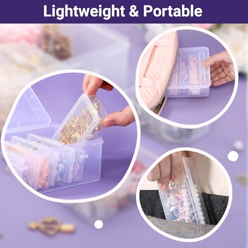 Image of Cosics Bead Organizers and Storage, Clear Plastic Bead Storage Containers with Lid, 6 Mini Rectangles Boxes for DIY Jewelry, Bracelet Making, Stickers, False Nails, Screws, Seeds