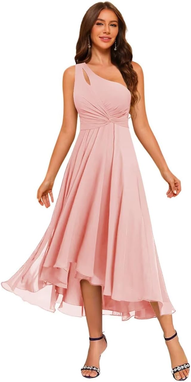 One Shoulder Bridesmaid Dress High Low Chiffon Twist Guadeloupe | Ubuy One Shoulder Bridesmaid Dress High Low Chiffon Twist Guadeloupe | Ubuy