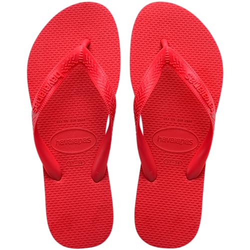 Image of Havaianas Top Flip Flops for Unisex - Summer Style Sandals - ruby red, 11 /12W - 9 /10M