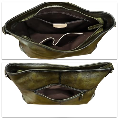Image of Genuine Leather Hobo Bag for Women Tote Bag Vintage Handmade Shoulder Bag Crossbody Satchel Purses Pouch