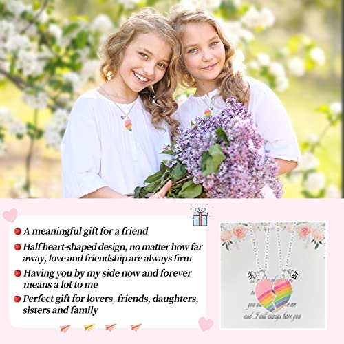 Butishop 4Pcs Best Friend Necklace BFF Half Heart Magnetic Necklaces Friendship Bracelets Forever Pendant Necklaces for Women Jewelry Gifts4
