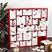 CCINEE Christmas Wooden Advent Calendar with 25 Large Drawers, Countdown to Christmas Decoration Large Size Xmas Countdown Calendar 2024 Hand Painted Refillable Advent for Holiday Decoration(Red)