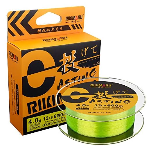 RIKIMARU Monofilament Fishing Line (Fluo-Yellow, 3LB-660Yds)