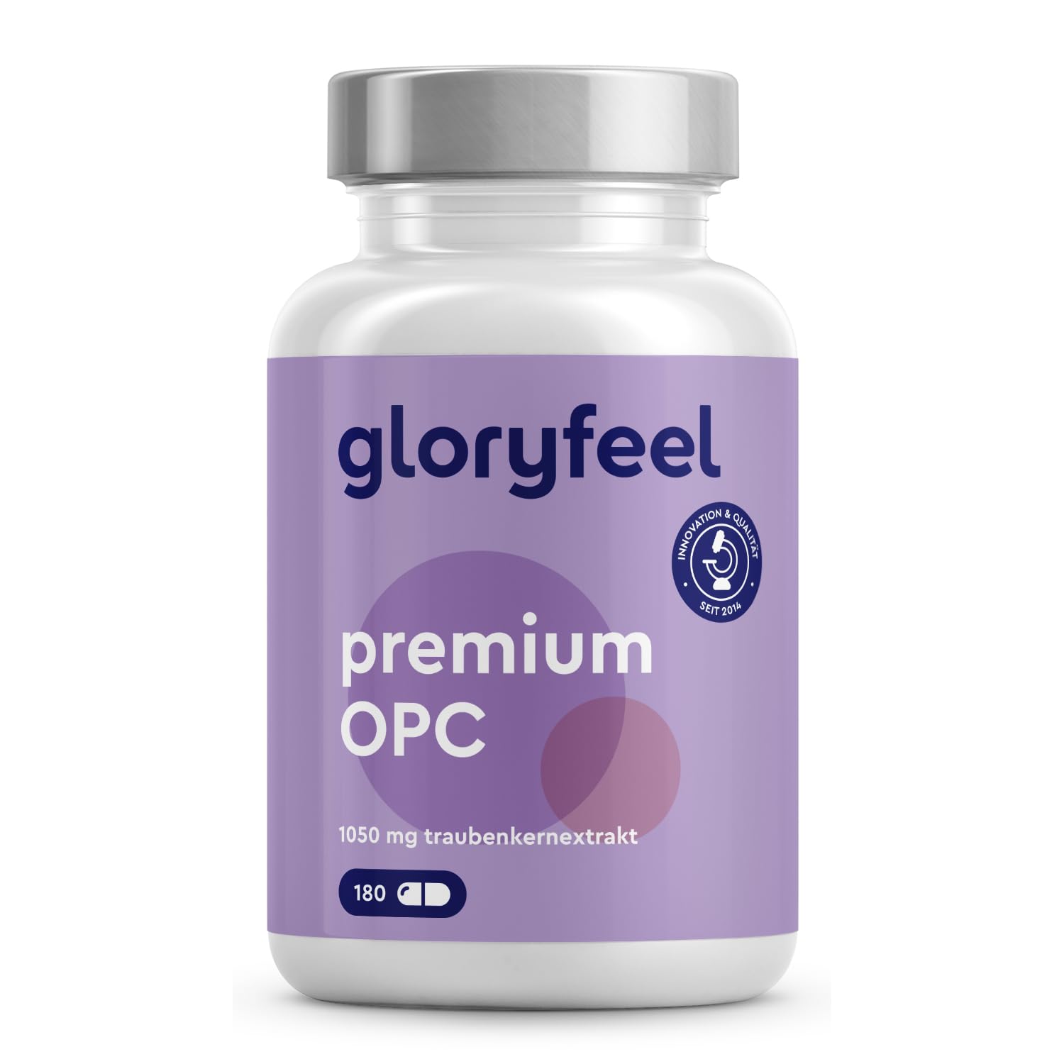 OPC Estratto di Semi d'Uva 95% – 630 mg OPC Puro per Dose – 180 Capsule Vegane – Alto Dosaggio – Antiossidante Naturale – Per Microcircolo, Vene e Capillari – Testato in Laboratorio