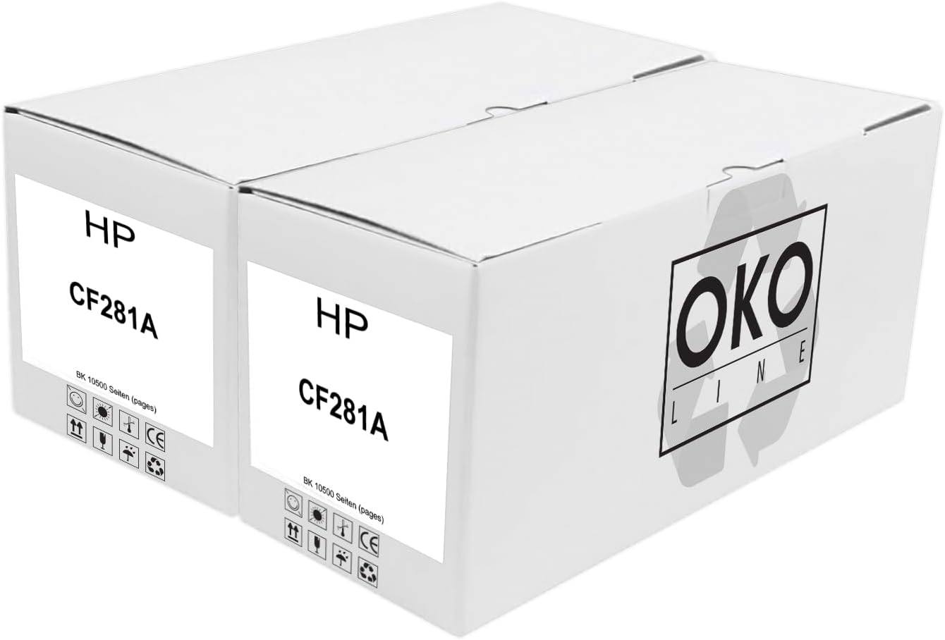 OKOLine 2X CF281A, 81A Black Toner Compatible with HP LaserJet Enterprise M630, M604, M605, M606
