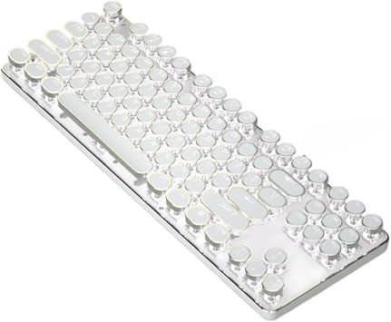 Momga Gaming Keyboard Typewriter Keyboard White 75% Compact Gasket Gaming Keyboard Wired Mechanical 104 Keys Floating Design Illuminated Keyboard Press Pressure 40G Rapid Trigger LED Backlit