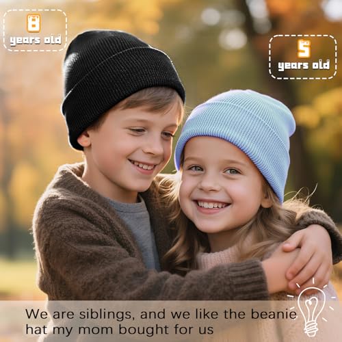 Image of ZOORON Kids Beanie Boys Girls Beanies Children Winter Hats Children Knit Warm Caps Kids Soft Beanie Cap
