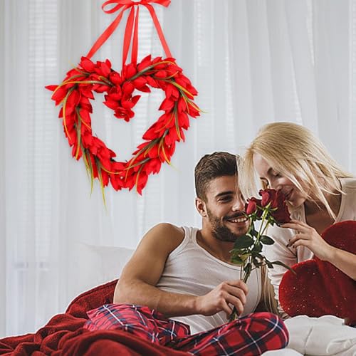 Couronne de porte Saint-Valentin décoration cœur pour café - 4