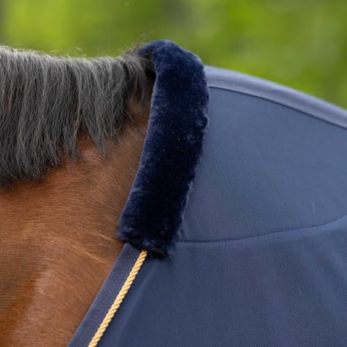 Image of Equinavia Torr Quick Dry Fleece Horse Cooler Blanket Liner with Wither Relief - Navy - 74 in