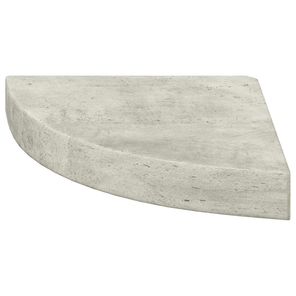 Set 2 Mensole Angolari Sospese da Muro, Grigio Cemento 25x25 cm