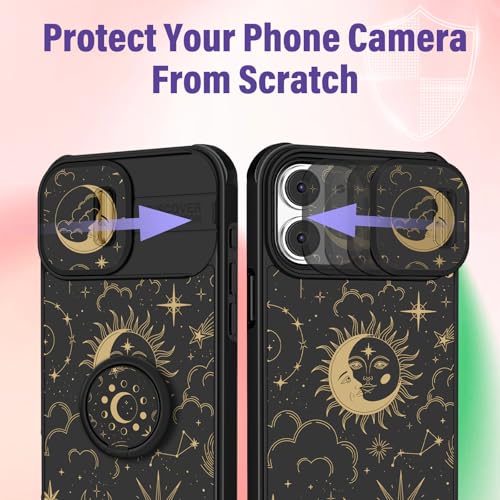 Image of Funermei for iPhone 11 Case - Women Girls Cute Phone Cover Girly Pretty Aesthetic Sun Moon Stars Unique Design with Camera Cover Funda for Apple for iPhone 11