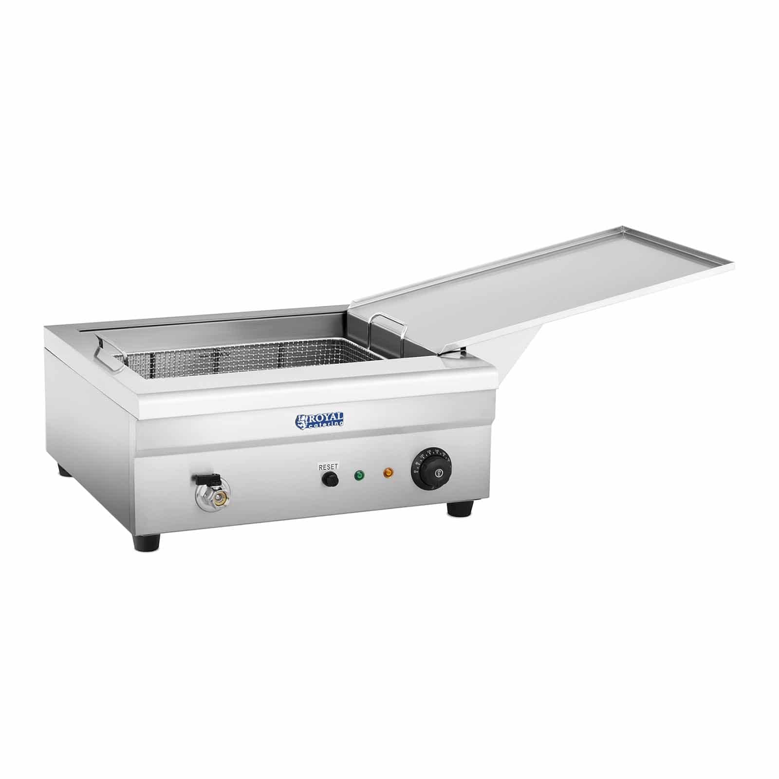 Royal Catering Friggitrice per Pasticceria Friggitrice Elettrica RCBG-18STHB (Zona Fredda, 3.200 W, 18 L, Acciaio inox)