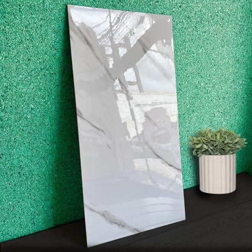 Kit 10 Placas Adesivas Mármore Parede 3d Porcelanato Lavável (Branco)
