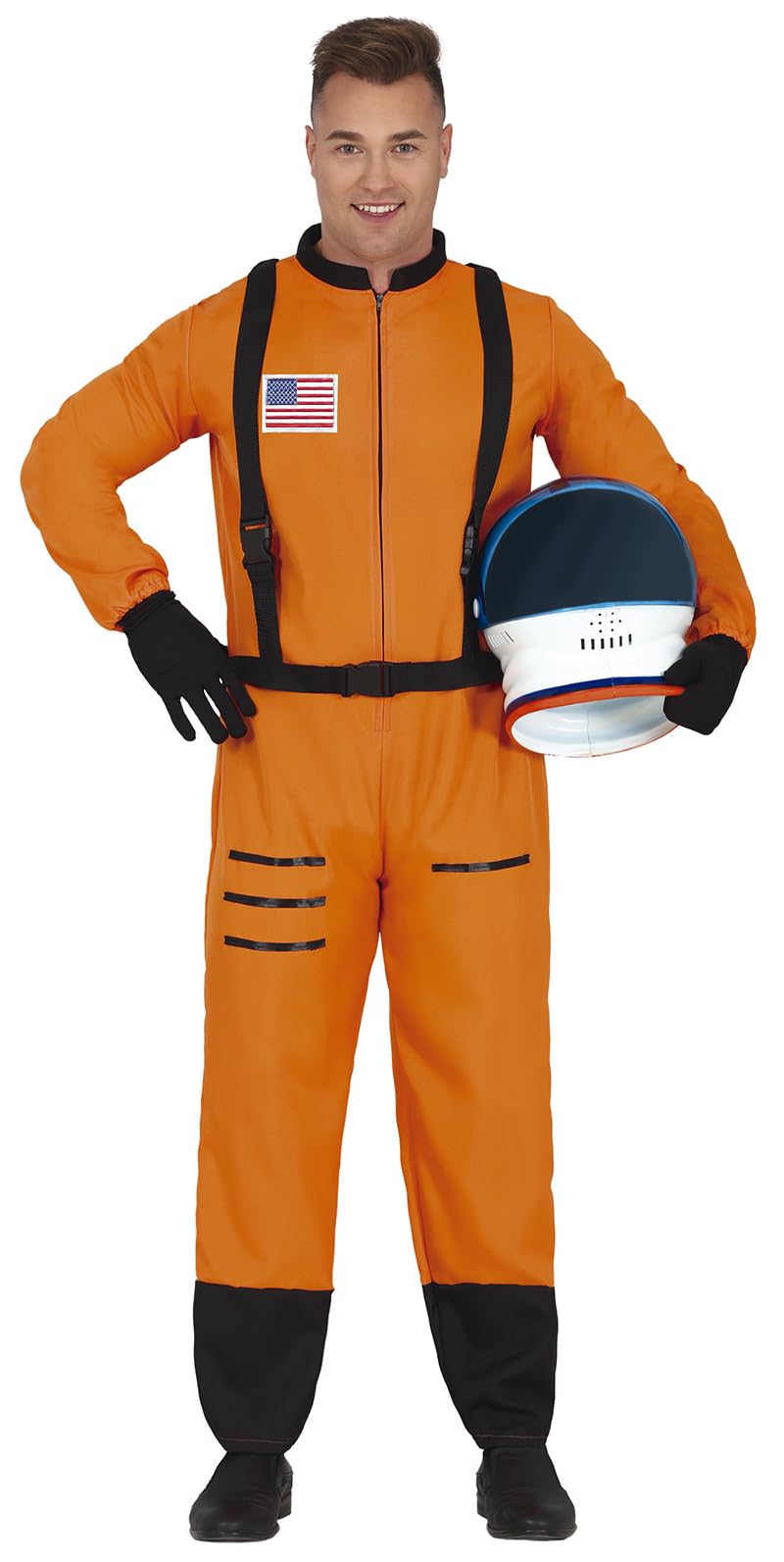 FIESTAS GUIRCA Orange Astronaut Suit Mens Fancy Dress Costume - Space Suit Fancy Dress Men Size L 42-44