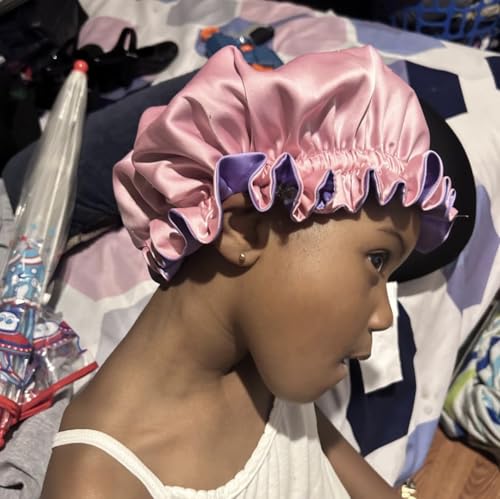 Image of AKISS Baby Infant Newborn Toddler Satin Silk Hair Bonnet for Baby Girl Boy Sleeping Kids Cap Hat