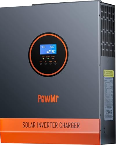 Image of PowMr 5000W Hybrid Solar Inverter 48V to 110/120V AC, Pure Sine Wave Power Inverter 5KW, Built-in 80A MPPT Controller, Max.PV Input 5500W, 500V, 22A, Work for 48V Lead Acid, Lithium Batteries