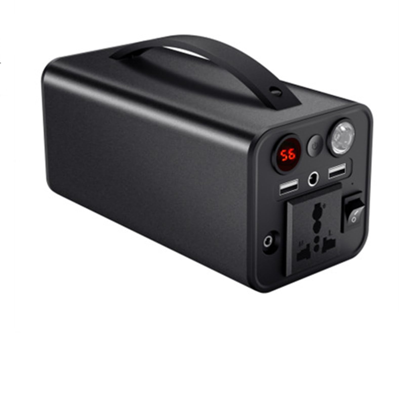 Alimentatore da Esterno da 180 W, Alimentatore Portatile da 220 V, Caricabatterie Multifunzione, Adatto per Campeggio, Viaggi e attività all'aperto, Nero