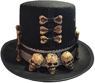 Nemesis Now D5039R0 Voodoo Priest's Skull and Bone Top Hat, Polyester, Black, One Size