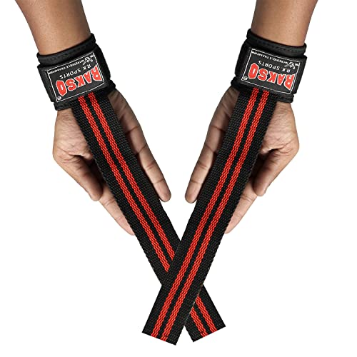 Image of RAKSO Gym Weight Lifting Straps, Wrist Supporter, Deadlift Straps, Wrist Support, Gym Equipment Non-Slip Wrist Band Pair for Men