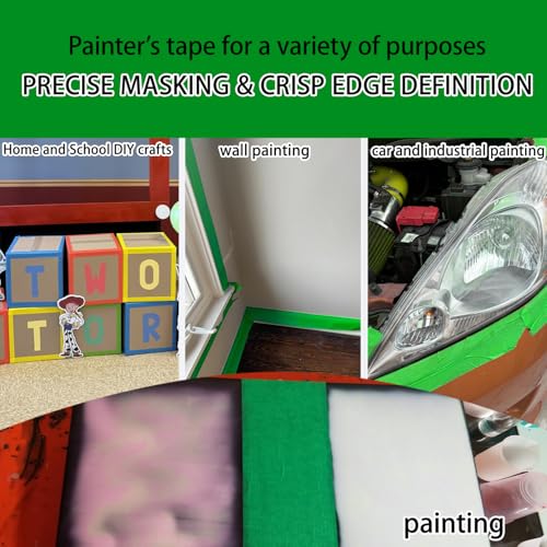 Image of Green Painter Tape,6Inchx60yards,Masking Tape,Green Painting Tape for Wall | for Wall Painting,DIY Crafts Arts,Painter's,Decoration Labeling,No Residue, Easy Removal