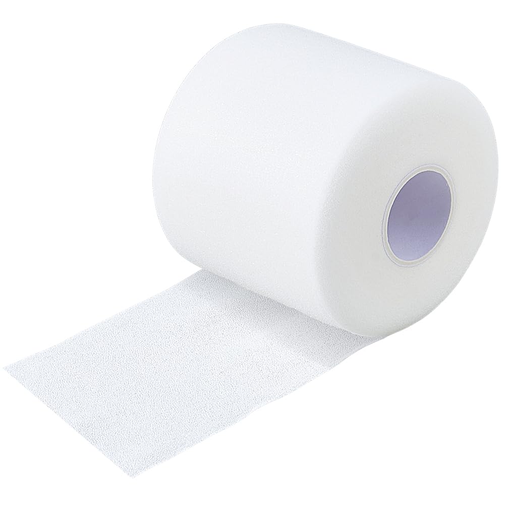 GORGECRAFT 27M Badminton Racket Wrap Tape 7cm Wide White Sponge Soft No Slip Tennis Rackets Grip Backing Shock Absorber Film Cushion Anti Skid Wraps Tape for Sports Equipment