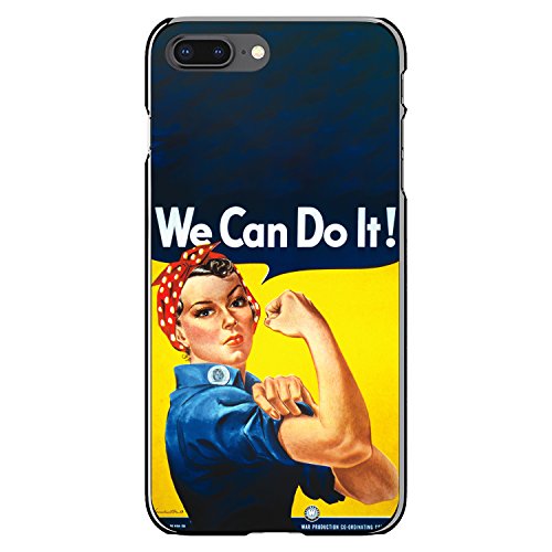 Distinctink Case For Iphone 7 Plus / 8 Plus - Custom Ultra Slim Thin Hard Black Plastic Cover - Rosie The Riveter #TOP8