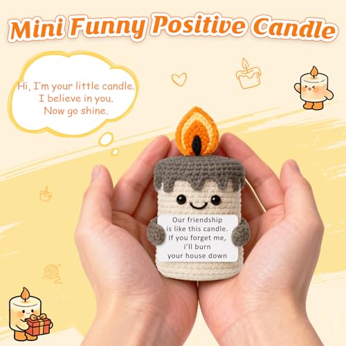 YUEYUQIU Funny Best Friend Birthday Gifts for Women Men, Handmade Crochet Candle Decor, Sarcastic Friendship Presents for Bestie Sister, Cute Birthday Christmas Gag Gift, Dark Humor Desk Accessories - Image 2