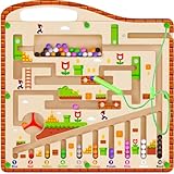 Motorikspielzeug and Farben Lernen:In unserem labyrinth spiel gibt es zwei Modi zur Auswahl: Leicht und Schwer. Der leichte Modus beginnt von rechts und Sie müssen nur die farbigen Magnetkugeln in die entsprechenden Schlitze stecken; der schwere Modus beginnt von links und Sie müssen eine Reihe von Hindernissen überwinden, um die Perlen in die Zielschlitze zu bringen.
