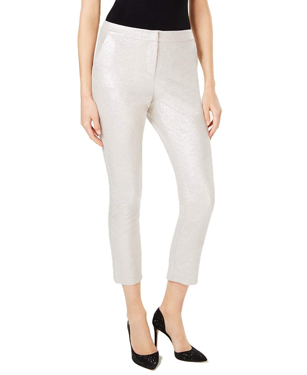 I N C International Concepts INC Womens Metallic Ankle Skinny Pants Gold 12