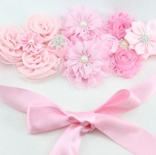 Maternity Romantic Flowers Sash Pregnancy Bridal Sash Belt Dress Accessories3