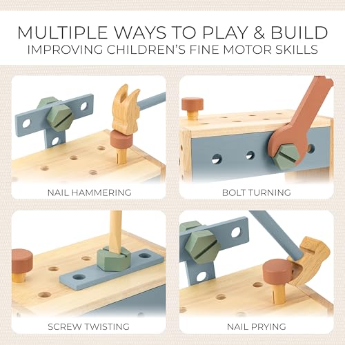Durable Wooden Tool Set for Toddlers