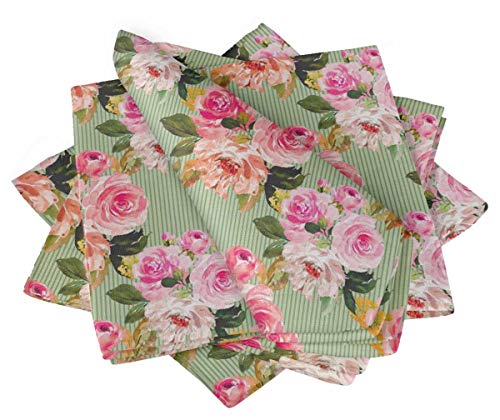 Servilletas de Tela S4Sassy Verde Menta Set 4 unidades 18x18 miniatura 1
