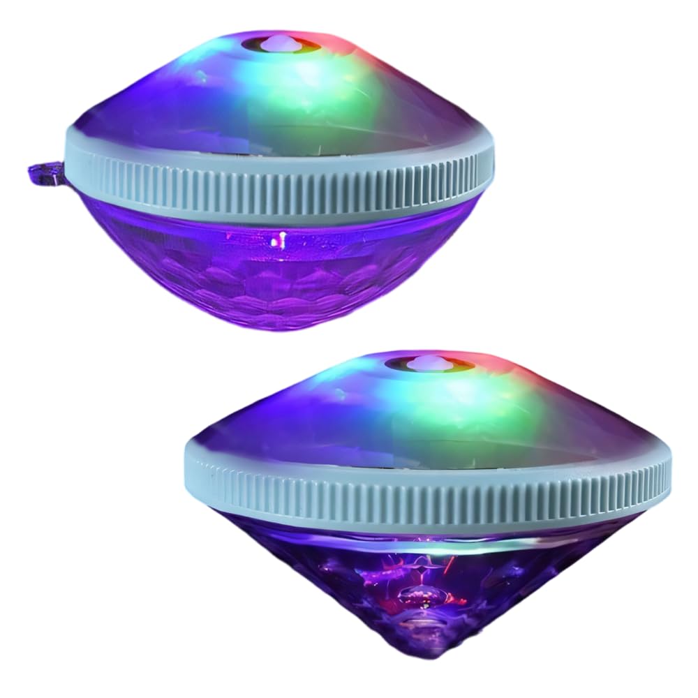 BDKMMS Floating Pool Lights, 2Pcs IP65 Waterproof LED Underwater Lamp Multi-Color Changing Pool Light for Pools, Bathtubs, Ponds Decor