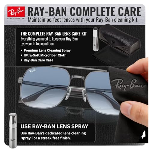 Image of Ray-Ban RB3699 Square Shaped Sunglasses for Men & Women with Official RAYBAN Eyewear Kit