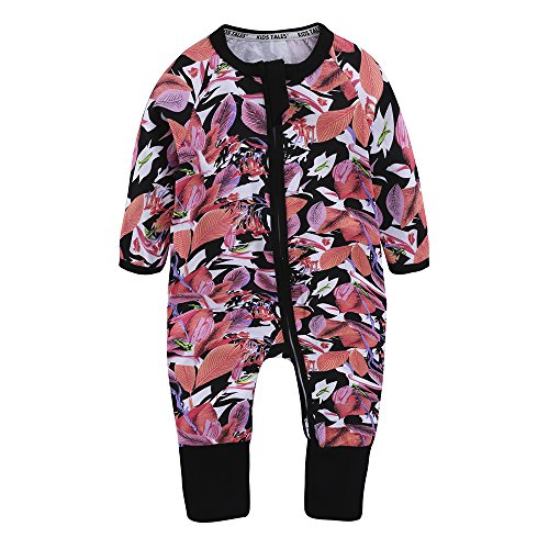 Kids Tales Baby Infant Handed Footed Double Zipper Pajamas Sleeper Cotton Romper(Size 4-24M)