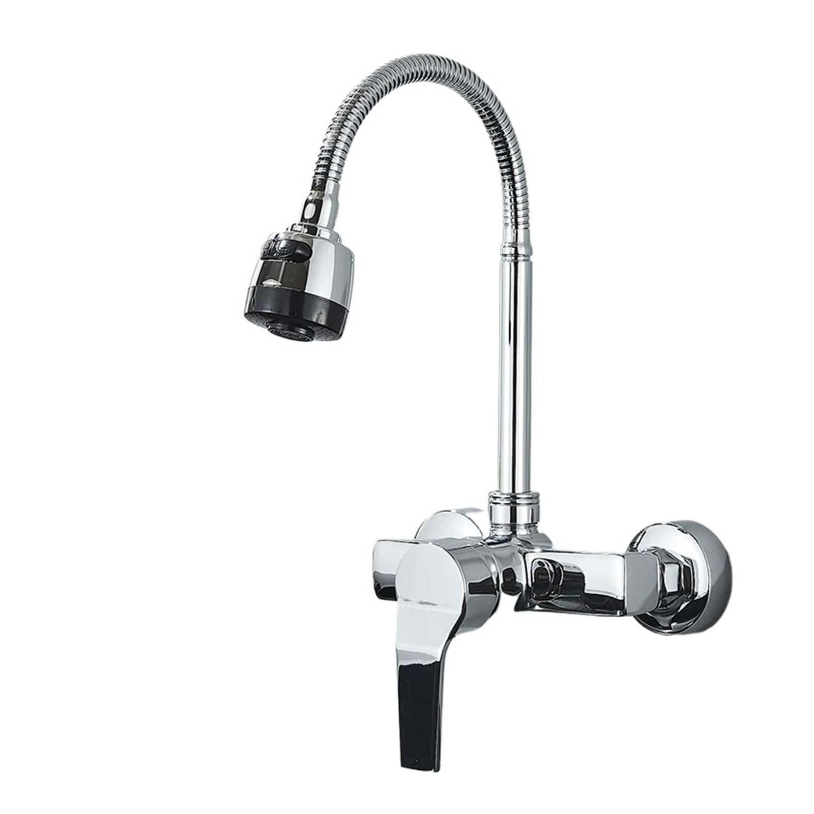 Robinet mélangeur de cuisine mural en acier inoxydable SUS304 finition chrome