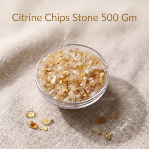 Image of Natural Citrine Chips Stone for Reiki & Meditation (500 Gm) | Healing Gemstones for Boost Positivity, Confidence & Abundance | Decorative Crystals for Spiritual Home Decor & DIY Jewellery Making