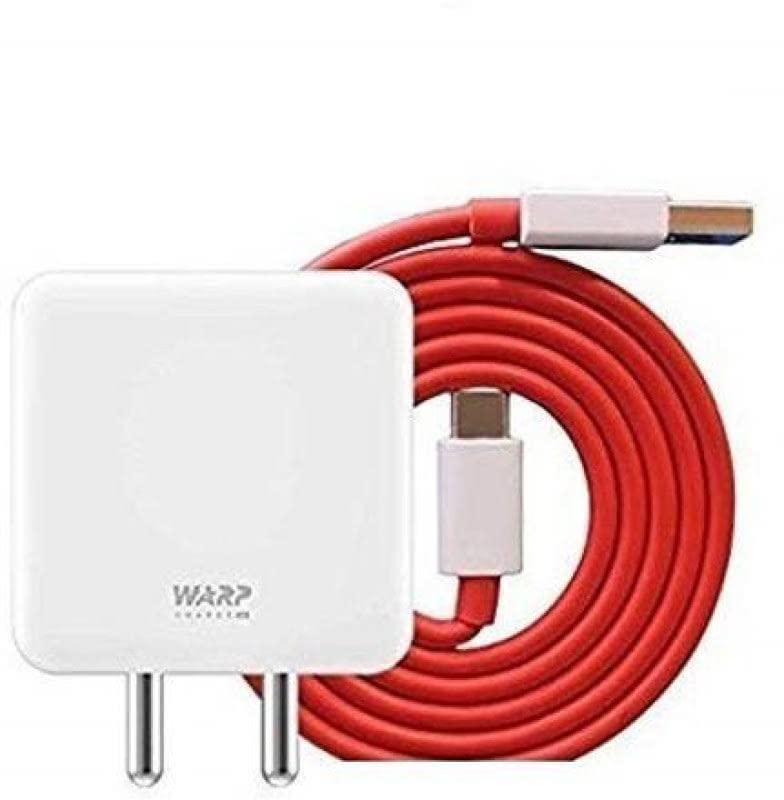 Image of The Black Store Original Warp Charger 30W For OnePlus 7T / 7T Pro / 7 /7 Pro / 6 / 6T / 5T / 8 /8 Pro /Nord And All Type C Device (Adapter & Cable), White