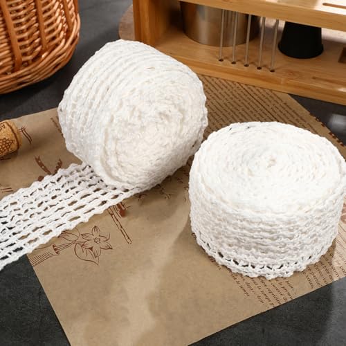 Hemobllo Fleischnetz aus Baumwolle Rolle Elastisches Kochnetz für Hähnchen Rouladen Schinken Bratnetz zum Räuchern Gleichmäßige Marinadeverteilung Vielseitig für Fleisch